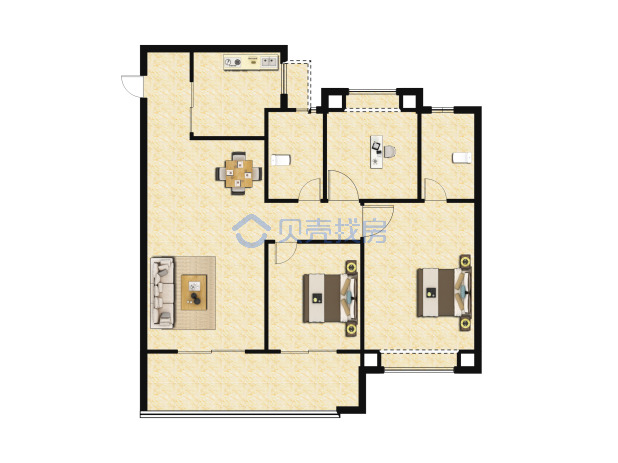 居室：3室2厅2卫 建面：110m²