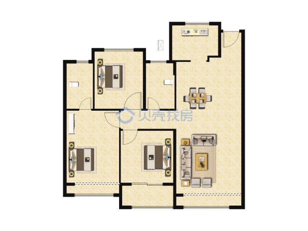 居室：3室2厅2卫 建面：116m²