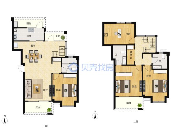 居室：4室2厅3卫 建面：168.86m²