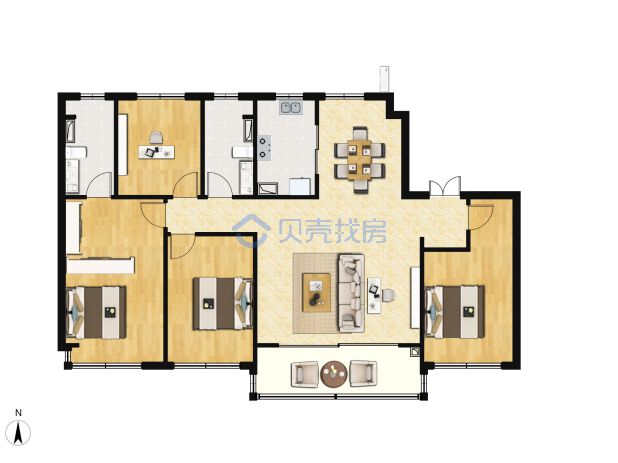 居室：4室2厅2卫 建面：143m²