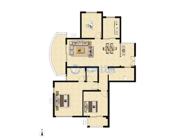 居室：3室2厅2卫 建面：145m²