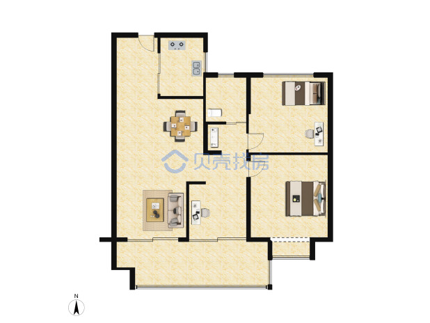 居室：3室2厅1卫 建面：85m²