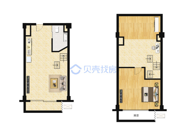 居室：2室1厅1卫 建面：31m²