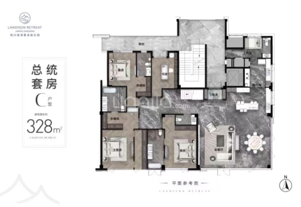 居室：4室2厅4卫 建面：328m²