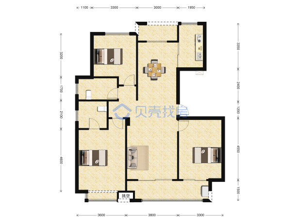 居室：3室2厅2卫 建面：125m²