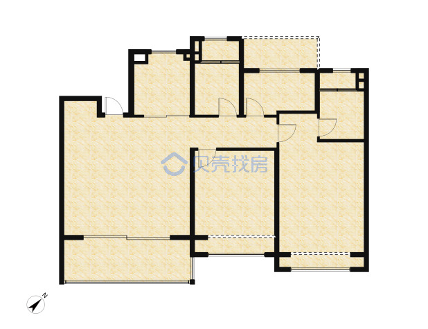 居室：3室2厅2卫 建面：103m²