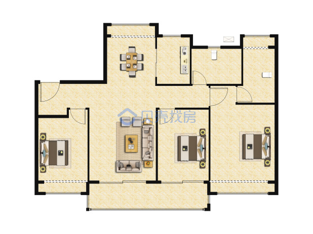 居室：3室2厅2卫 建面：118m²