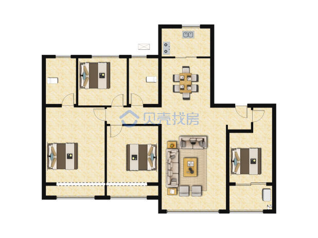 居室：4室2厅2卫 建面：133m²