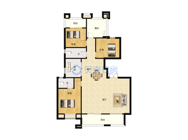 居室：3室2厅2卫 建面：143.71m²