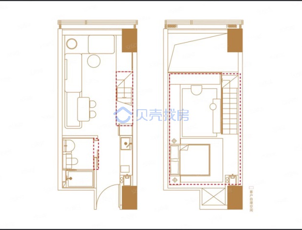 居室：1室1厅1卫 建面：45m²