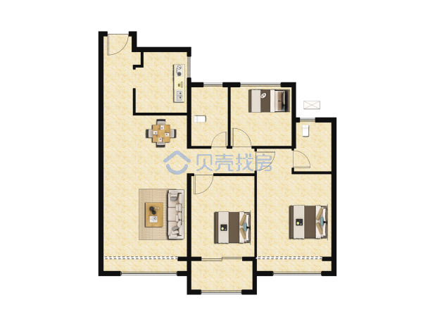 居室：3室2厅2卫 建面：100m²