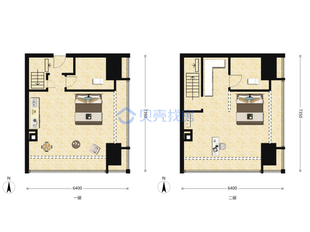 居室：2室0厅2卫 建面：69m²