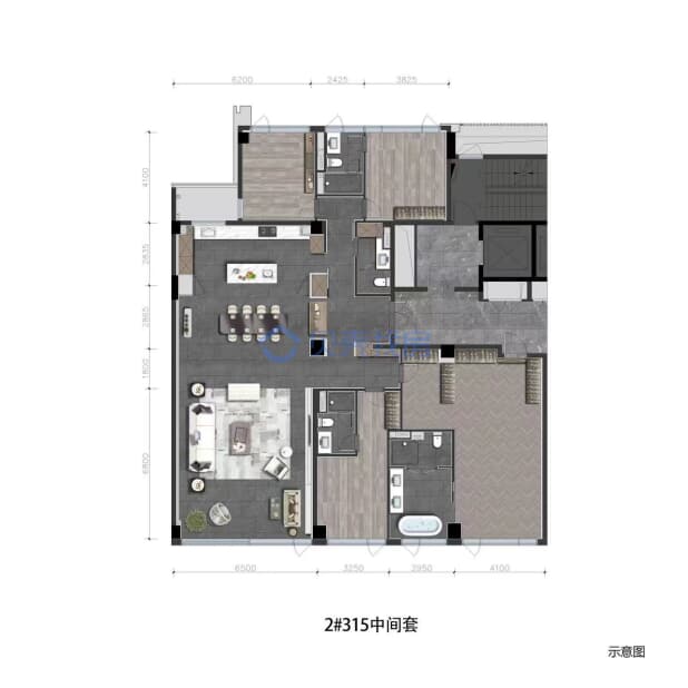 居室：4室2厅4卫 建面：315m²