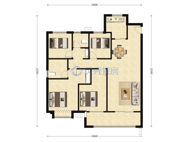 居室：4室2厅2卫 建面：140m²