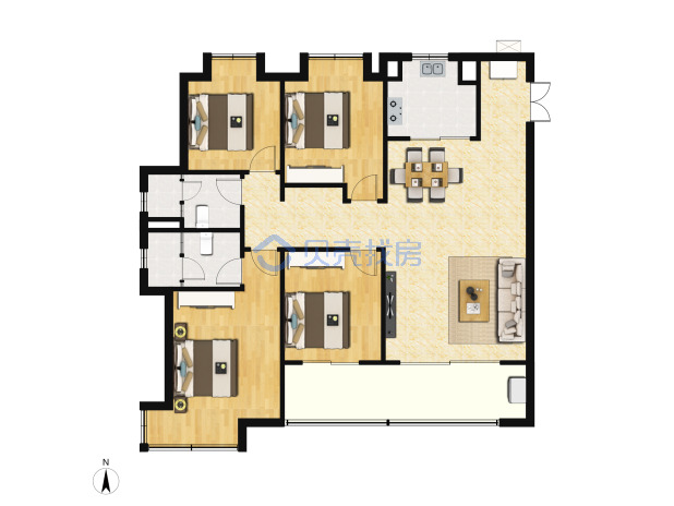 居室：4室2厅2卫 建面：140m²