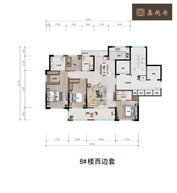 居室：4室2厅3卫 建面：160m²