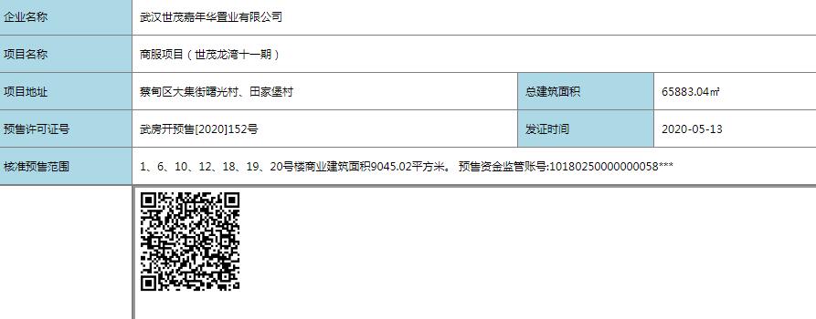 【武汉市世茂龙湾国风十一期楼盘】房价,户型,开盘时间详情 预售许可证