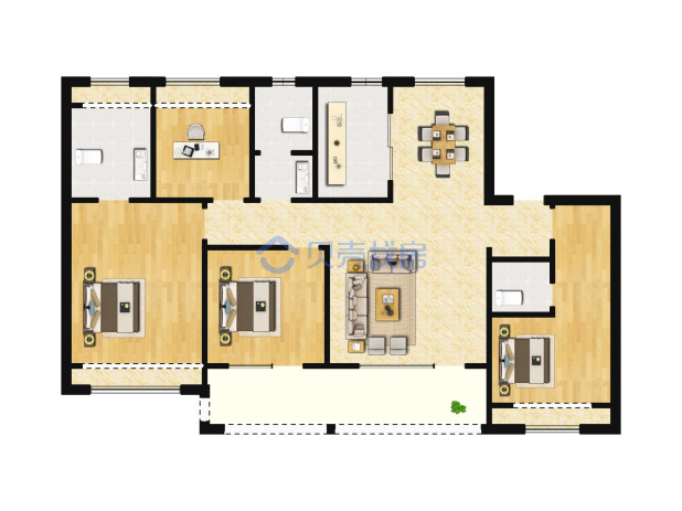 居室：4室2厅3卫 建面：164m²