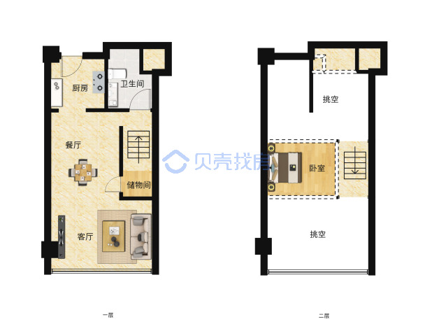 居室：1室1厅1卫 建面：55m²