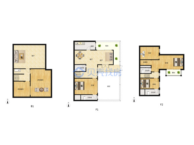 居室：3室4厅4卫 建面：110m²