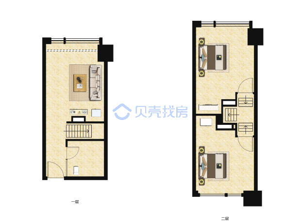 居室：2室1厅1卫 建面：33m²