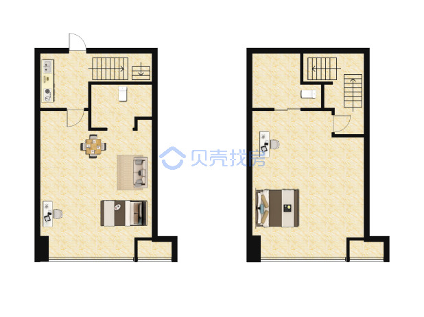 居室：2室2厅2卫 建面：35m²